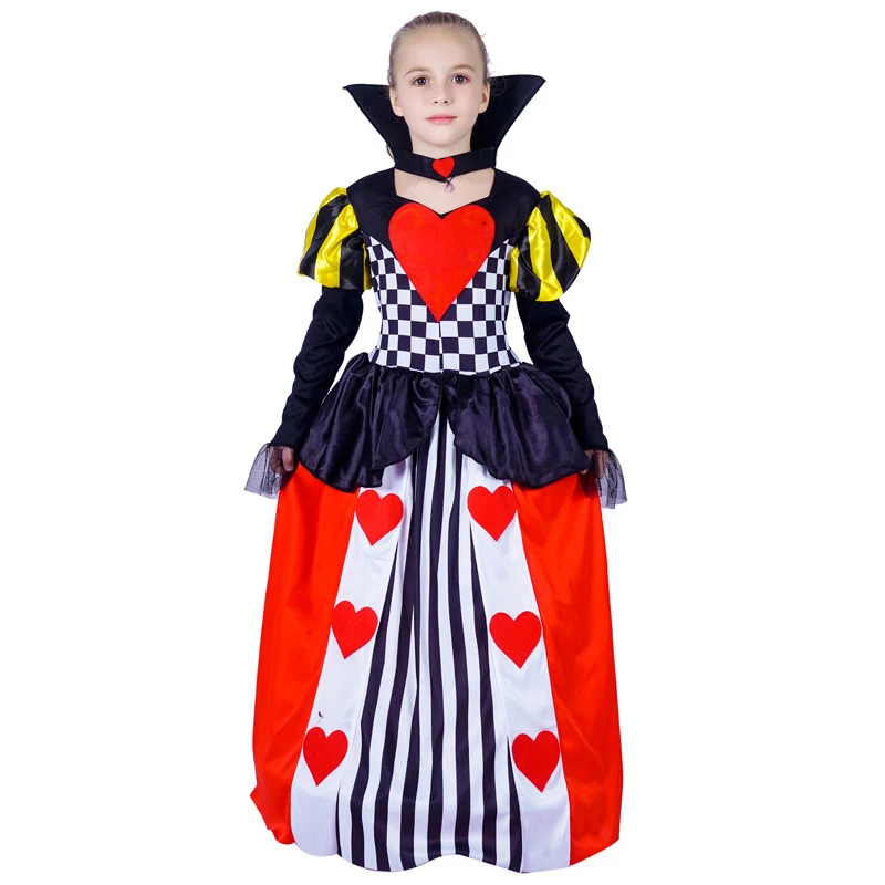 Girl's Renaissance Costume Medieval Prince European Court Clothes Kid's Queen of Princess Red Fancy Dress Girls Outfit