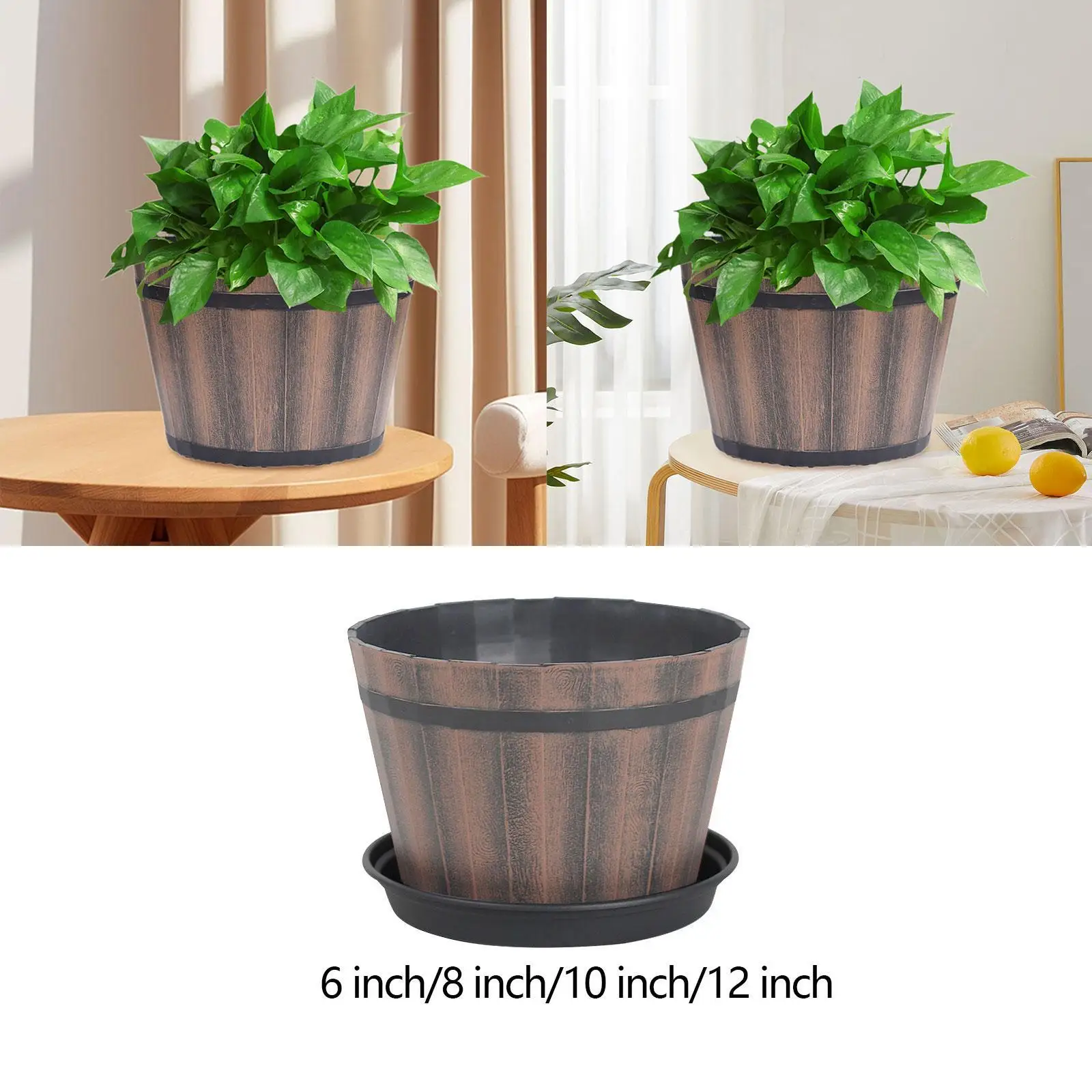 2-6pack Bucket Barrel Garden Planter Versatile Barrel Planter for House Desktop