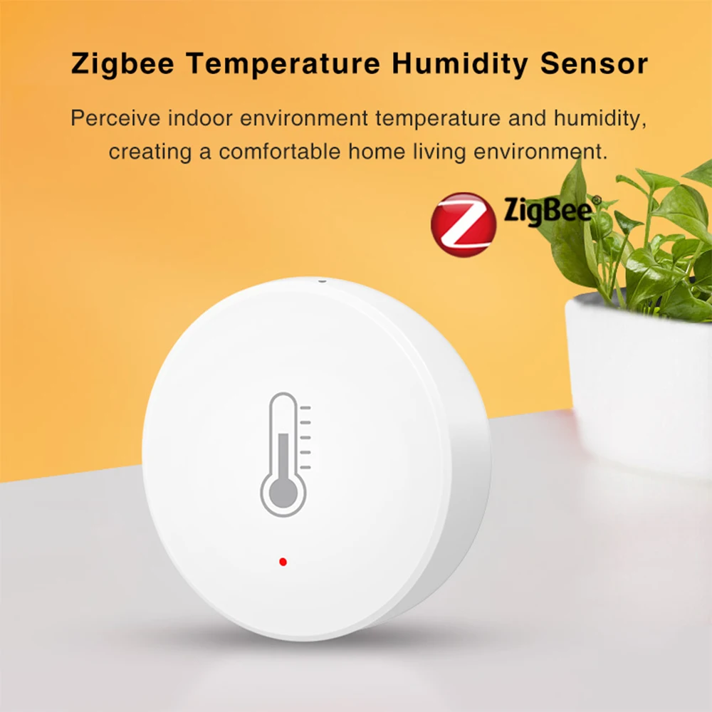 CR2450 Battery Tuya ZigBee Temperature And Humidity Sensor Detector Hygrometer Controller Alexa Google Smart Life APP Control