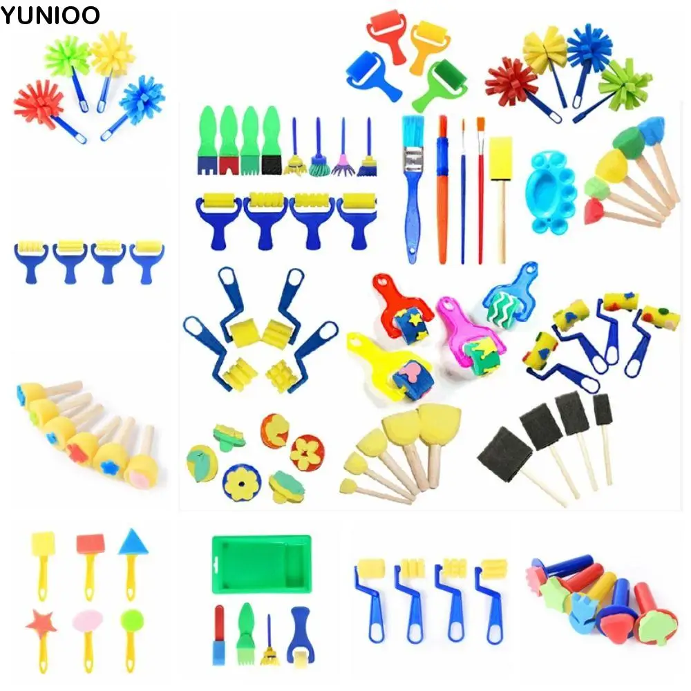 

Sponge Brush Sponge Stamp Brush Kits Handmade Creation EVA Roller DIY Sponge Stamp Brush Mushroom Stick Flower Children