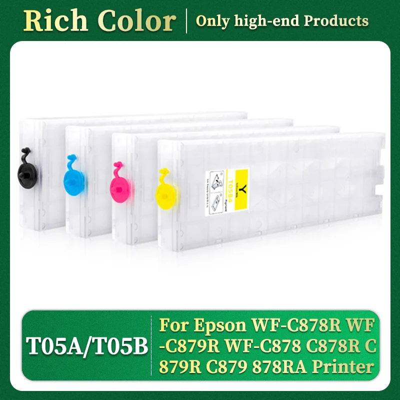 T05A T05B Refillable Ink Cartridge with chip For Epson WorkForce WF-C878R WF-C879R WF-C878 C878R C879R C879 878RA Printers