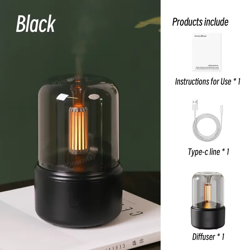 Vintage Nachtlicht Aroma Diffuser Aromatherapie Mini Desktop Luftbefeuchter USB Kreatives Stimmungslicht Als Geschenk/Ätherisches Öl Set