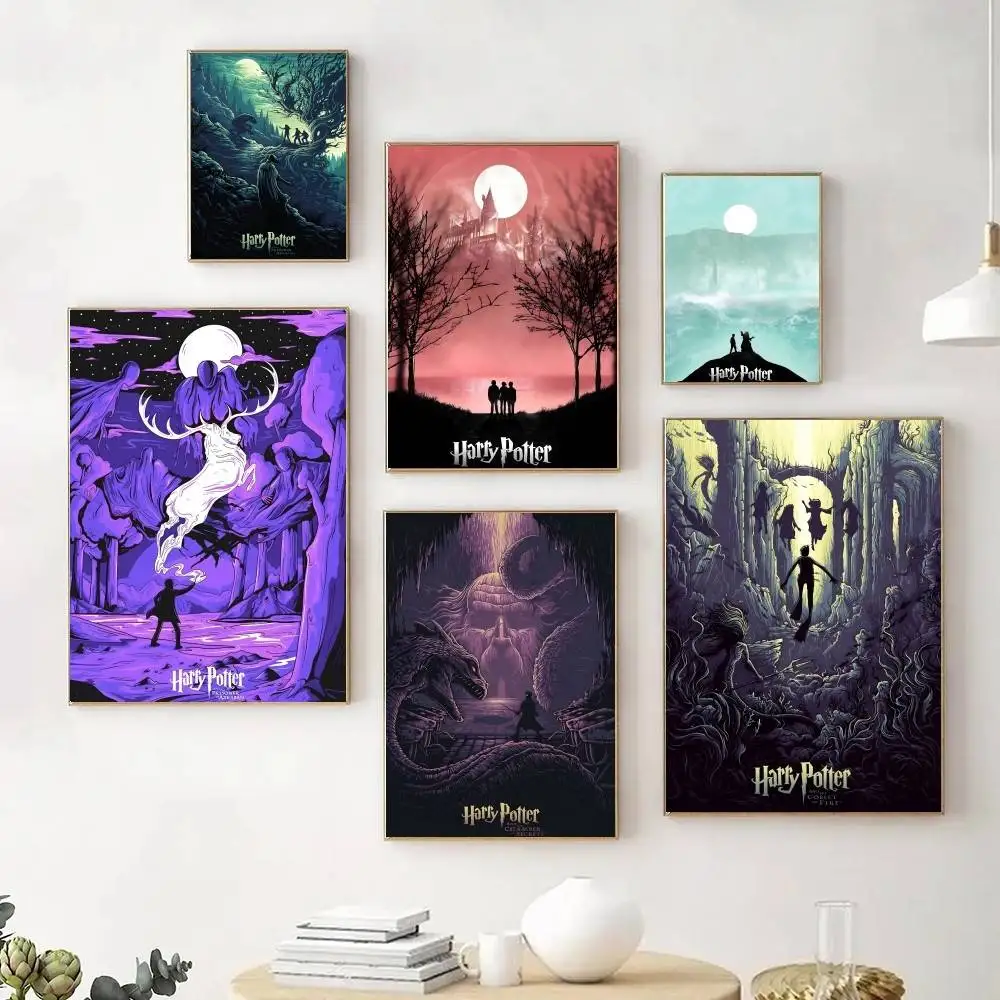 Movie Manga P-Potter H-h-Harry P-P-PotteR Poster Self Adhesive Waterproof Ideal For Living Room Bedroom Bar Decoration