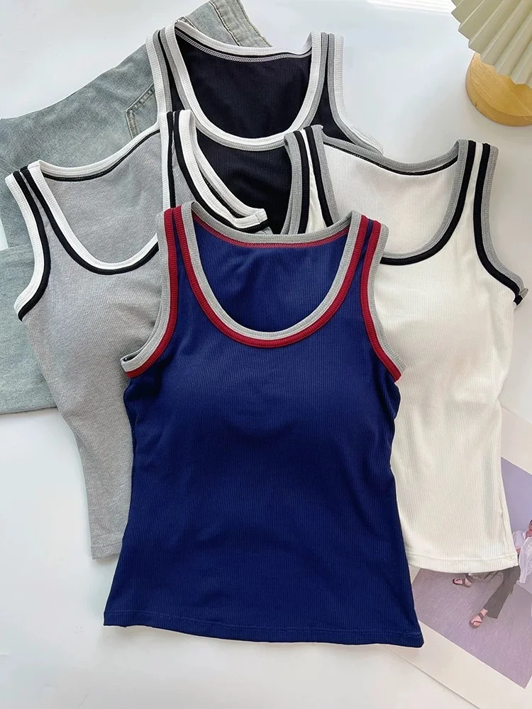 Women's Slim Fit Tank Top 95% Cotton Sleeveless Vest Spring Summer New Style plus Size Inner Wear Outer Wear Base Layer