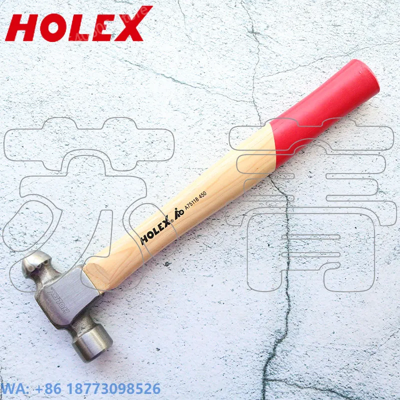 HOLEX Walnut Wooden Handle Hammer, Round Head Hammer Head Is Not Easy To Fall Off 220g-900g