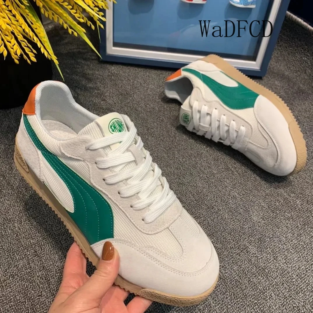 

Sneaker Casual Men Designer Retro Running Shoes Fashion Microfiber Leather Fabric Breathable Height Increased Platform Gym Shoes