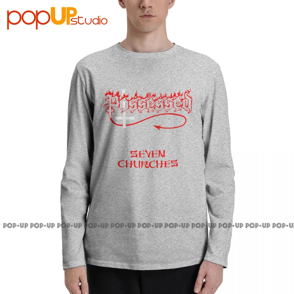 Possessed Seven Churches Death Metal Possessed Band Long Sleeve T-Shirts T-shirt Tee Pop Style