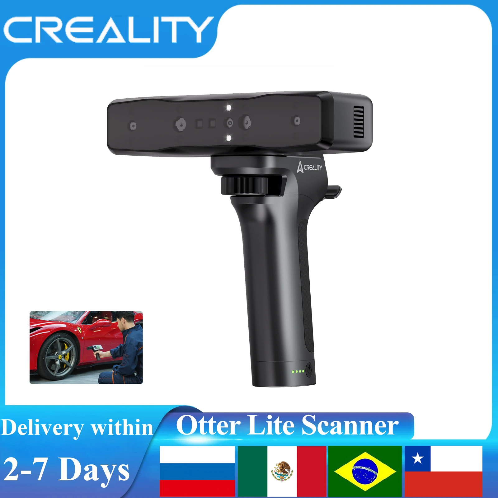

3D-сканер Creality CR-Scan Otter Lite и Lite Bridge 0,05 мм Сверхвысокоточный 24-битный полноцветный беспроводной сканер с ручкой