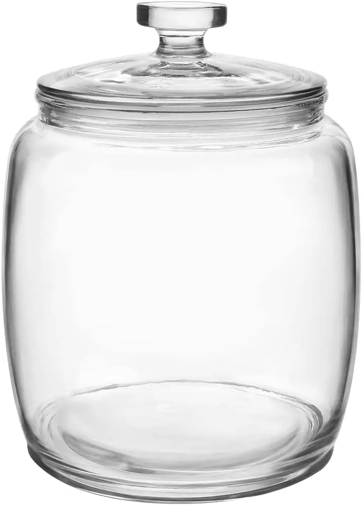 2.5 Gallon Glass Jars with Lids, Large Cookie Jars with Wide Opening, 1 Pack Glass Storage Jars with Lids for Kitchen, Great