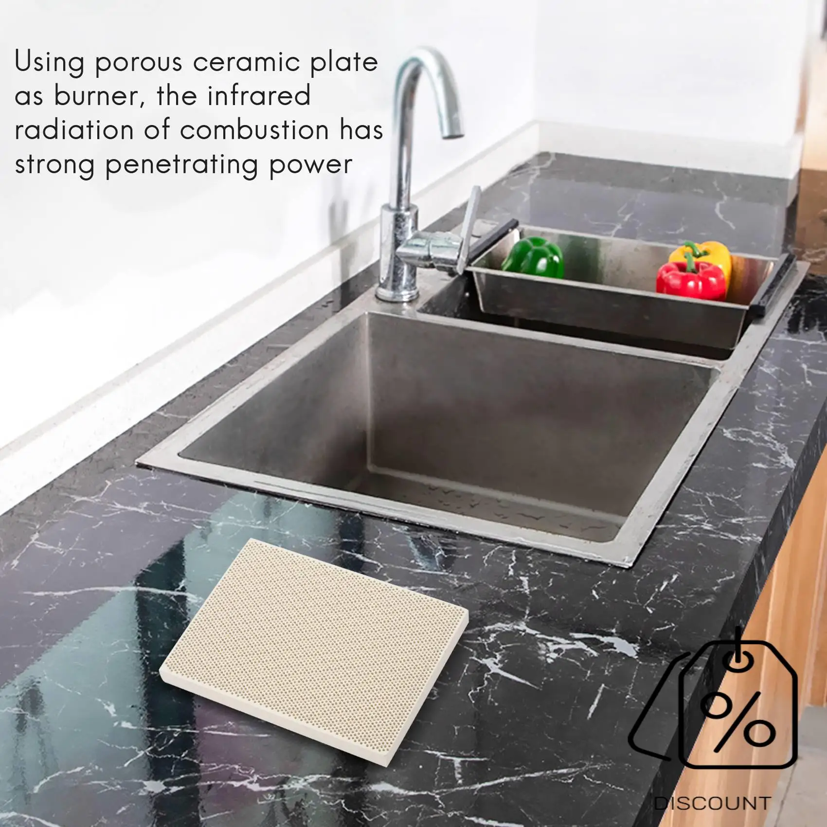 BAAG- ハニカムはんだ付けボード加熱ガスストーブヘッド 135X95x13mm 新しい