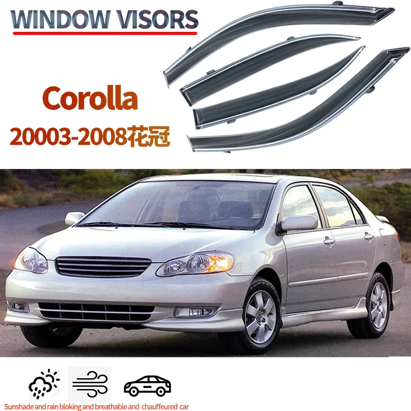 Fit For Toyota Corolla 2003 2004 2005 2006 2007 2008 Rainproof Window Visor Rain Sun Guard Deflectors Wind Deflectors