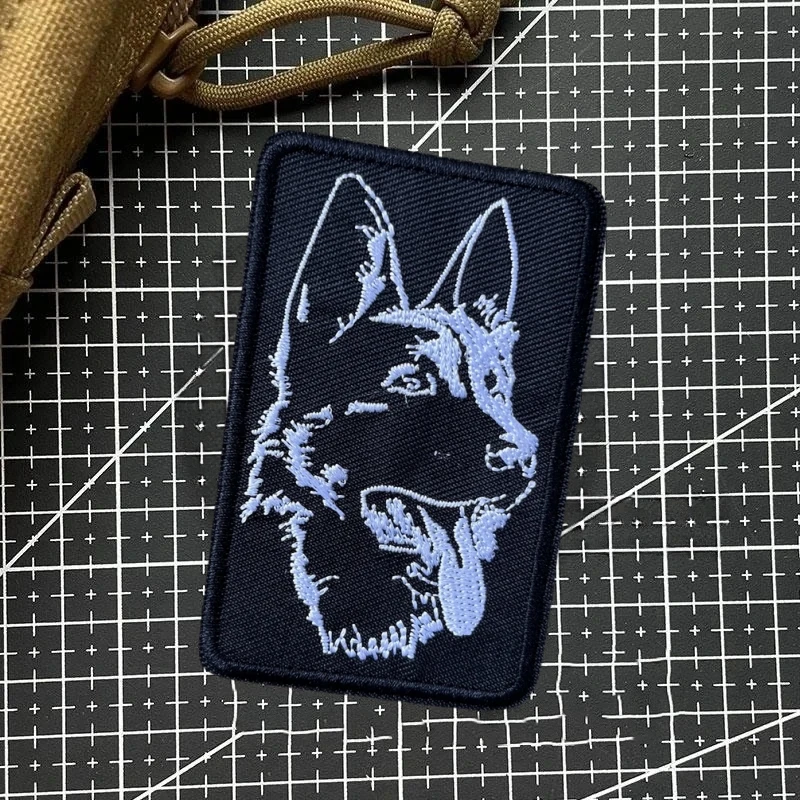 German Shepherd Embroidered Morale Badge Reflective K9 Hook&Loop Patches Tactical Dog Badge Military Fans Backpack Sticker