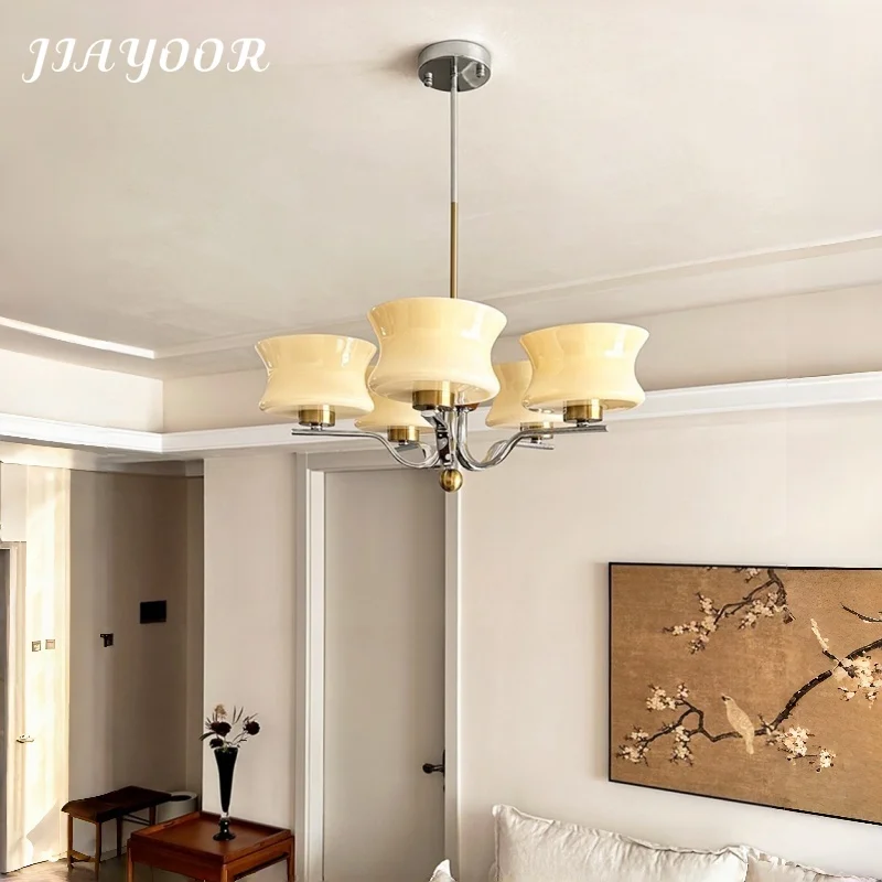 French Living Room Pendant Light Simple Postmodern Cream Retro Dining Mid Century Danish Bauhaus Bedroom Lamp Home Changeable