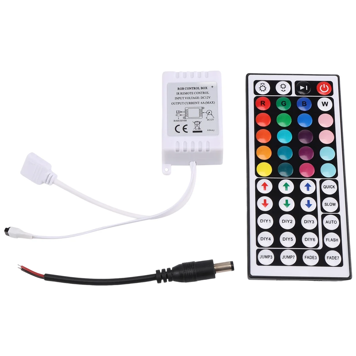 

44 keys Wireless IR Remote control with receiver for 5050 3528 RGB SMD LED strip light