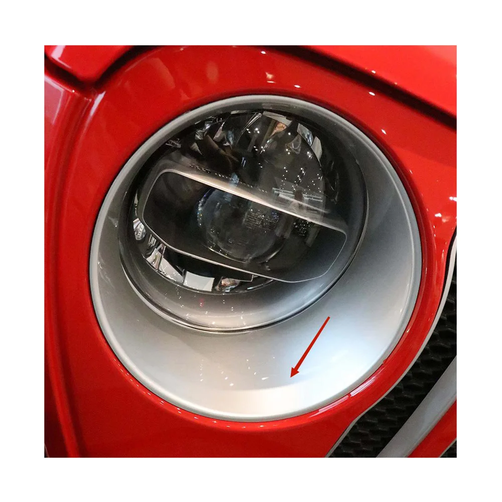 

SXMA JL1009 LED Headlights Bezel Visor Trim Ring Suitable for Jeep for WranglerJL2018+ without the Original Grill Insert