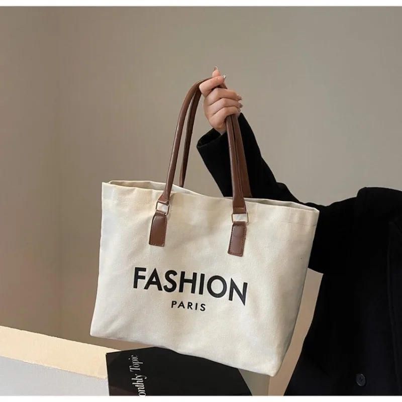 2026 Autumn Winter New Casual Letter Large Capacity Commuter Bag Shoulder Shopping Bag Foreign Style Underarm Portable Tote Bag 4