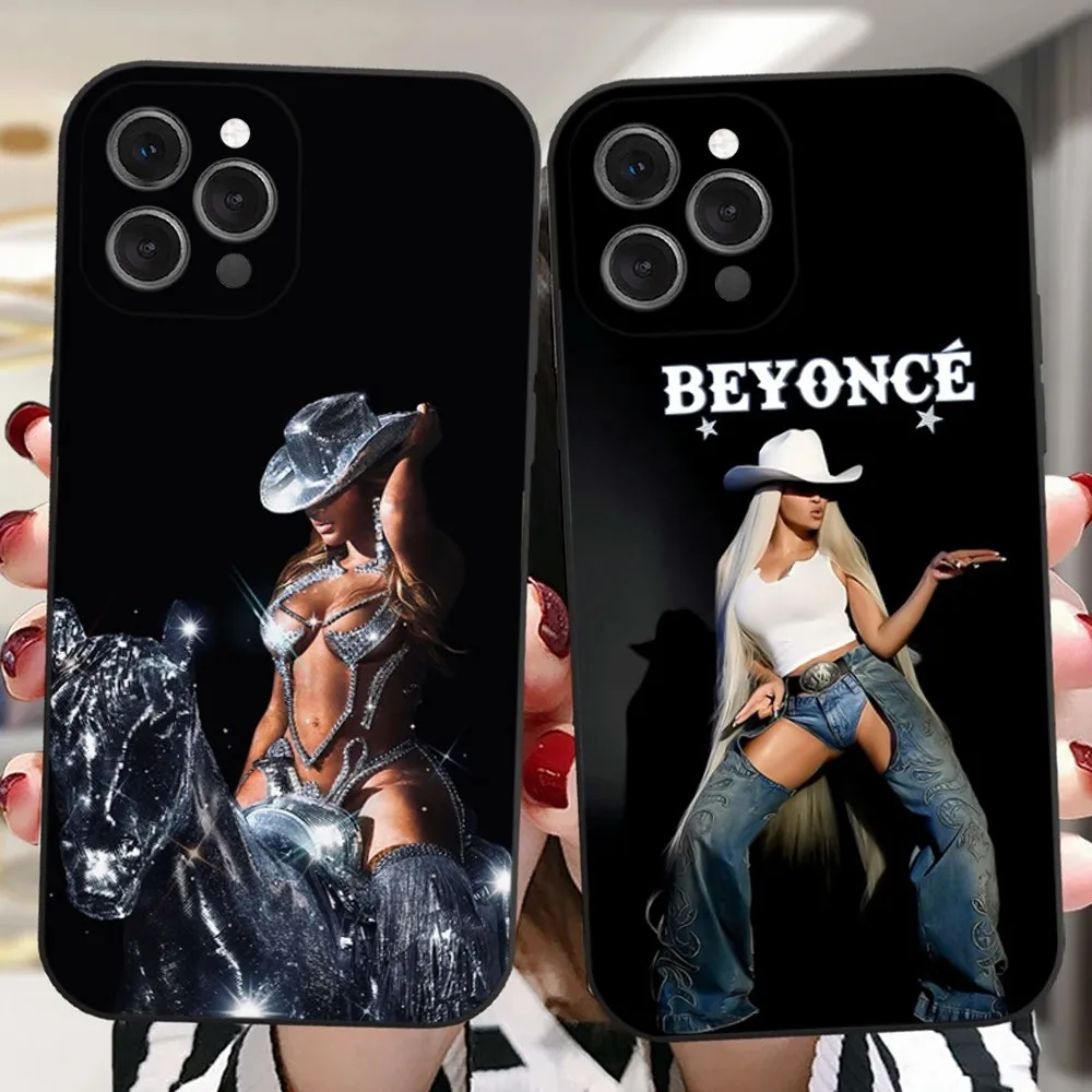 Singer Beyoncé Cowboy Carter Phone Case For iPhone 16,15,14,13,12,11 Plus,Pro,Max,XR,XS,X,7,8 Plus,SE,Mini Silicone Soft