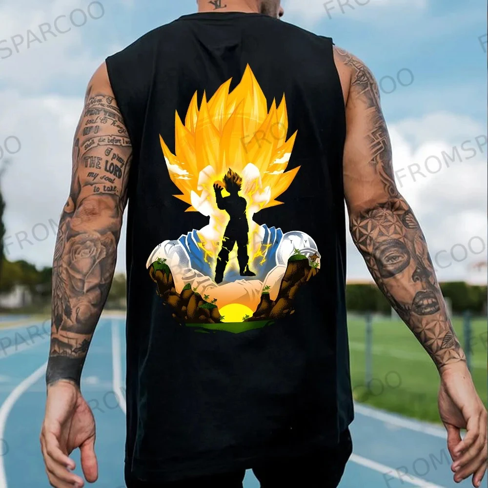

Мужская спортивная свободная летняя модная хлопковая майка с принтом Dragon Ball Anime Goku для энтузиастов Bandai