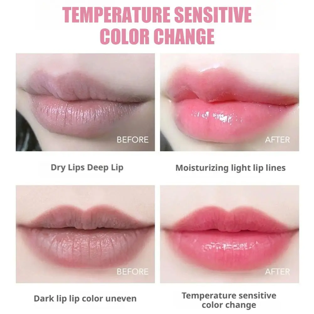 Jelly Flower Lipstick Makeup Temperature Changed Colorful Blam Stick Gloss Pink Moisturizer Lip Transparent Long-lasting Li H0E1