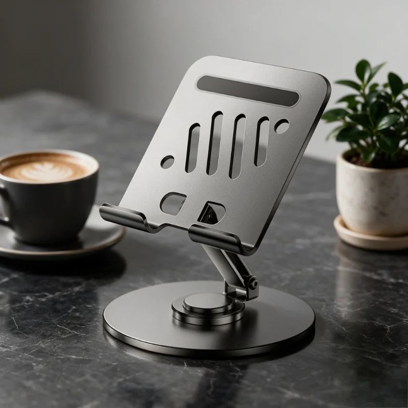 360° Rotating Foldable Desk Phone Stand Adjustable Desktop Phone Holder for iPhone 17 Samsung iPad Portable Travel Phone Mount