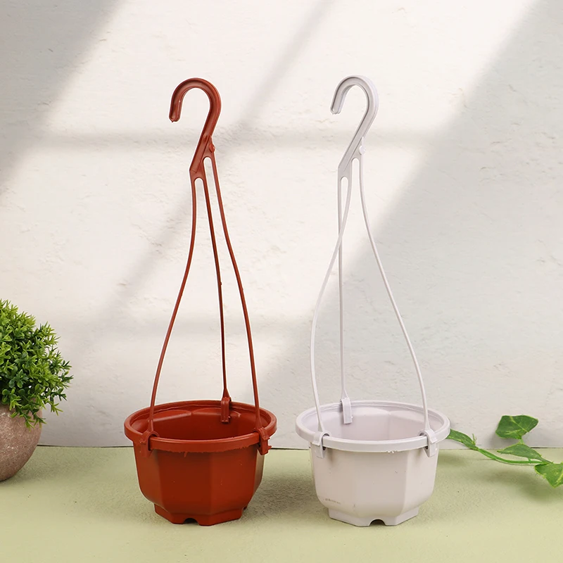 【YA】1Pc Hanging Mini Octagonal Flowerpot Plastic Flower Pot  Orchid Hanging Pot For Balcony Garden Planting Supplies