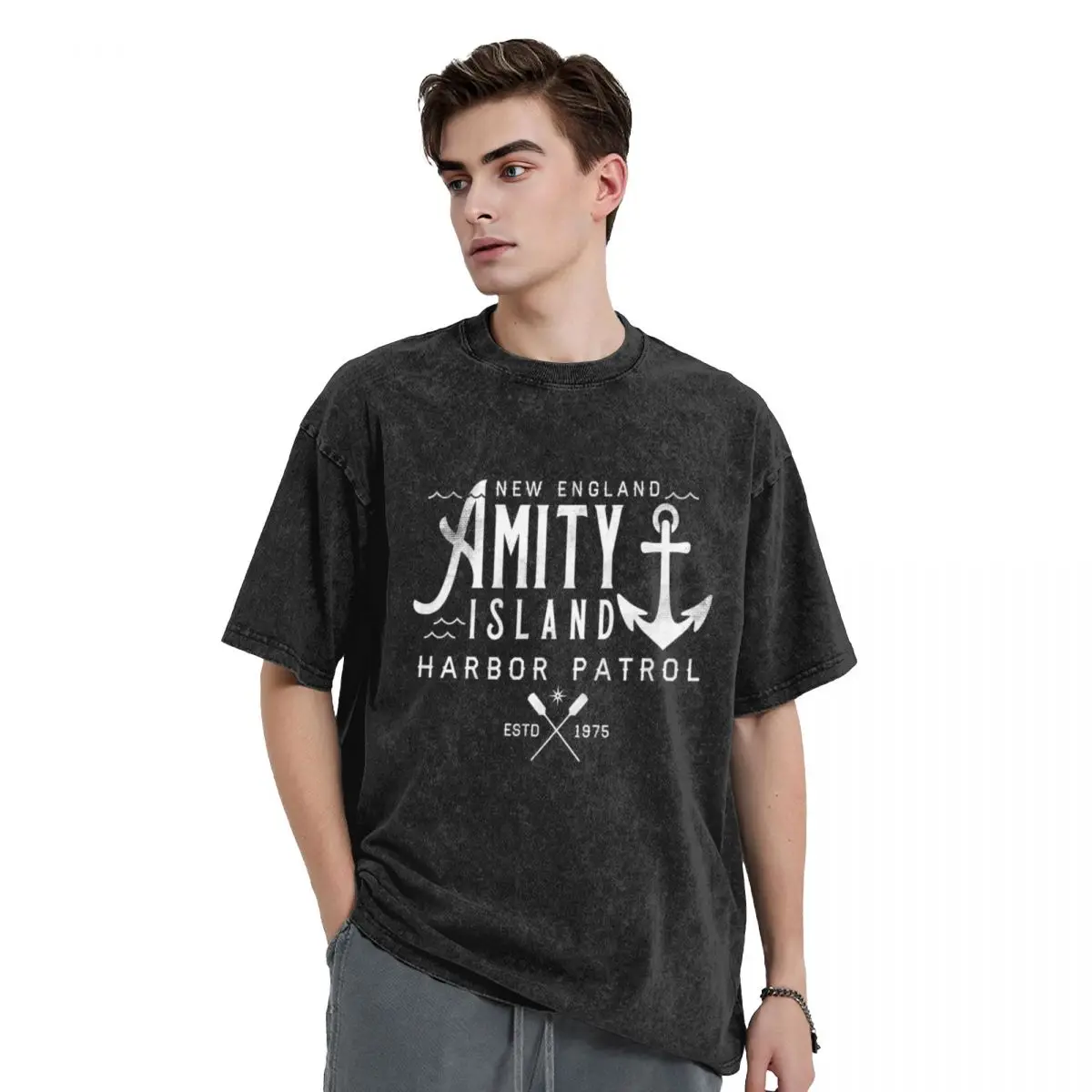 

Amity Island - Shark Harbor Patrol T-Shirt anime tshirt quick drying mens clothing