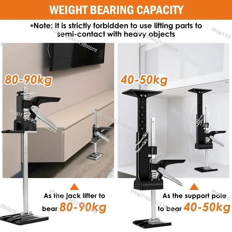 Cabinet Jacks for Installing Adjustable 0-23.4 Inches Construction Jack Hand Lifting Jack Tool Cabinet Lift Drywall Lift