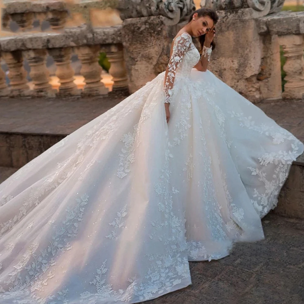 Robe de Mariée Élégante à Manches sulfet Dos auxpour Femme, Vêtement Sexy en Dentelle Blanche, Ivoire, Col en V, pour Patients, Quelle que soit la Princesse, 2023