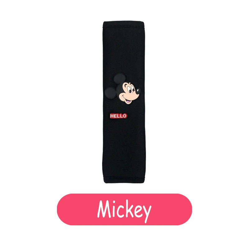 Disney Mickey Mouse Car Seat Belt Shoulder Cover Anime Figure Minnie Cute Cartoon Car Interior  Decoration Protective Cover Gift