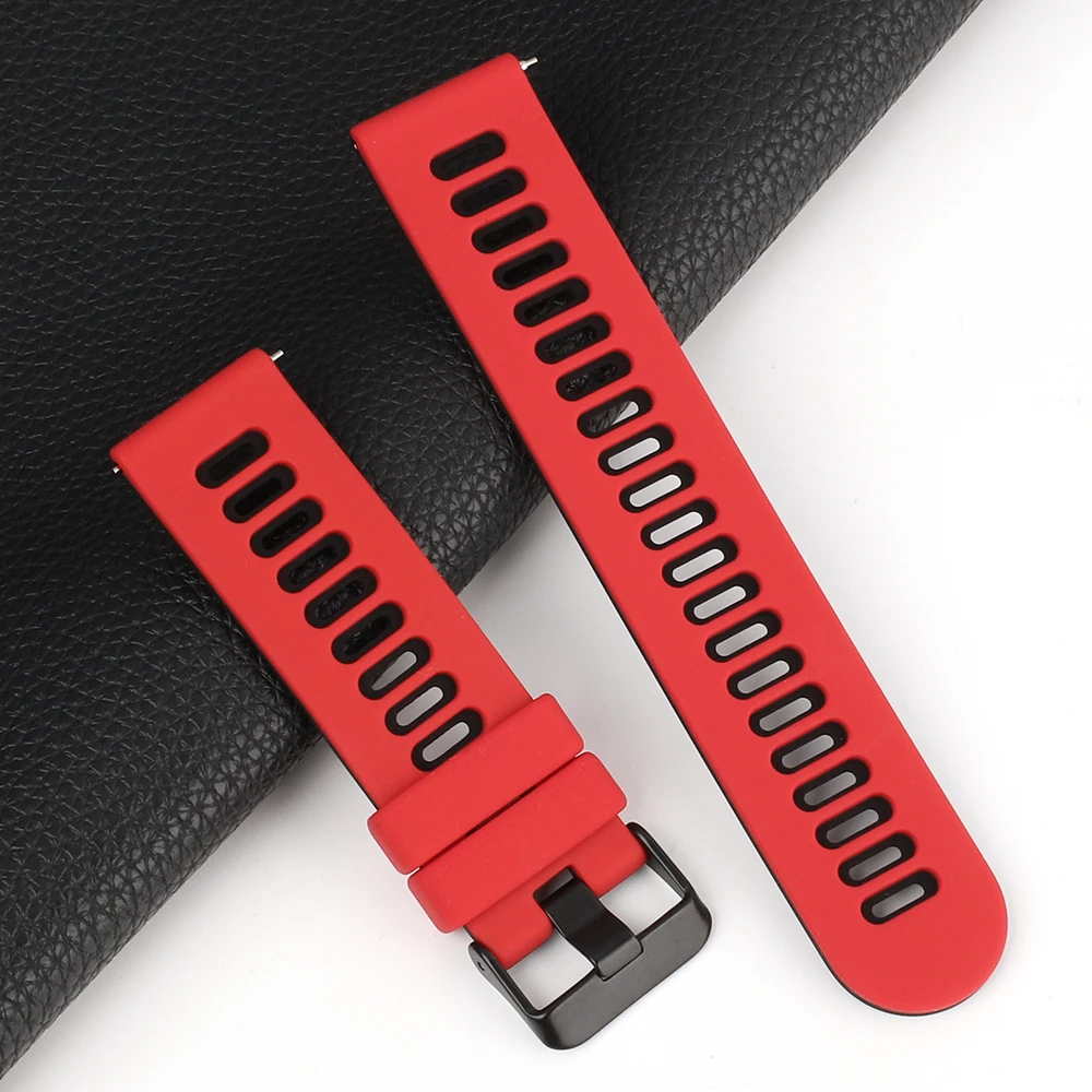 العالمي ساعات سيليكون العصابات استبدال الأشرطة ل Garmin Forerunner 245 645 أسود أحمر اللون مقاوم للماء سوار ساعة رياضية