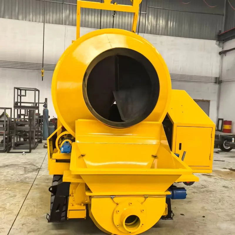 Portable Diesel Concrete Mixer with Pump Machine/Self Loading Mobile Concrete Mixer with Pump for Construction