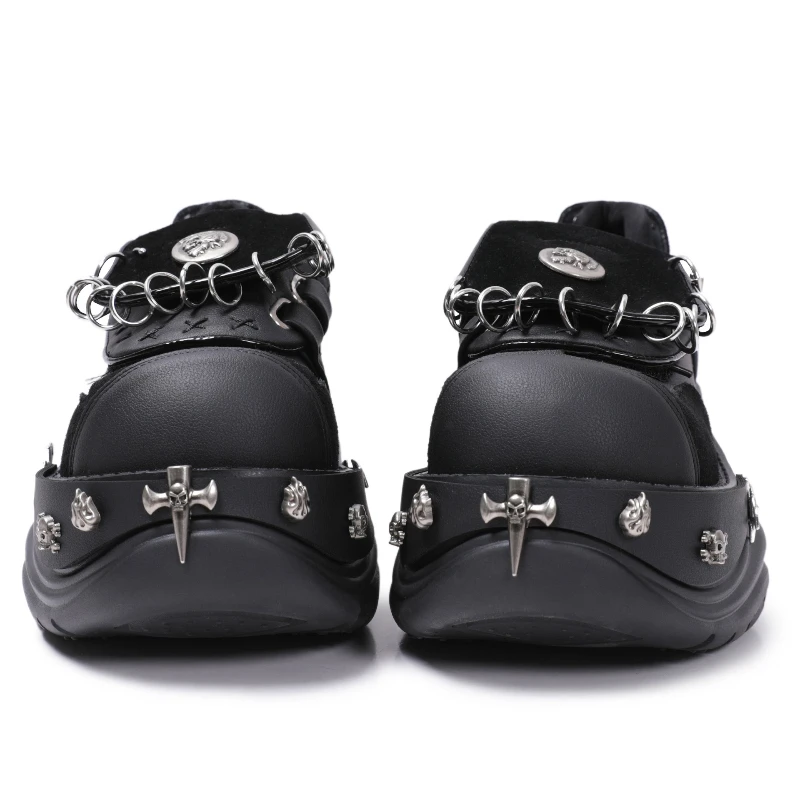 

Ladies' metal high heels, punk gothic western street shoes, thick soled small leather shoes, spicy girl big toe loafers