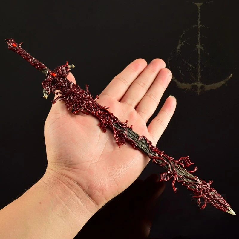 30cm/11.81in Eldenn Game Peripheral Weapons Models Profane Holy Sword Metal Crafts Toy Sword Ornament Collection Desktop Display