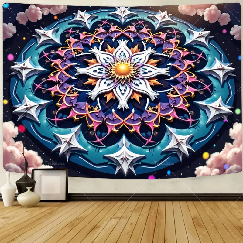 قطعة واحدة من نسيج الحائط من نسيج ماندالا ستار - معلق على الحائط من بوهو شيك لديكور غرفة النوم #1