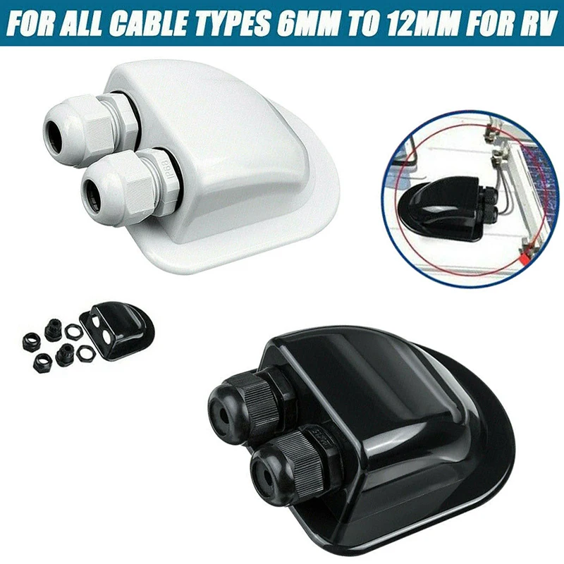 

1Pc Solar Panel Roof Top Double Cable Entry Gland Box For Motorhome Camper RV Boat Case Car Parts