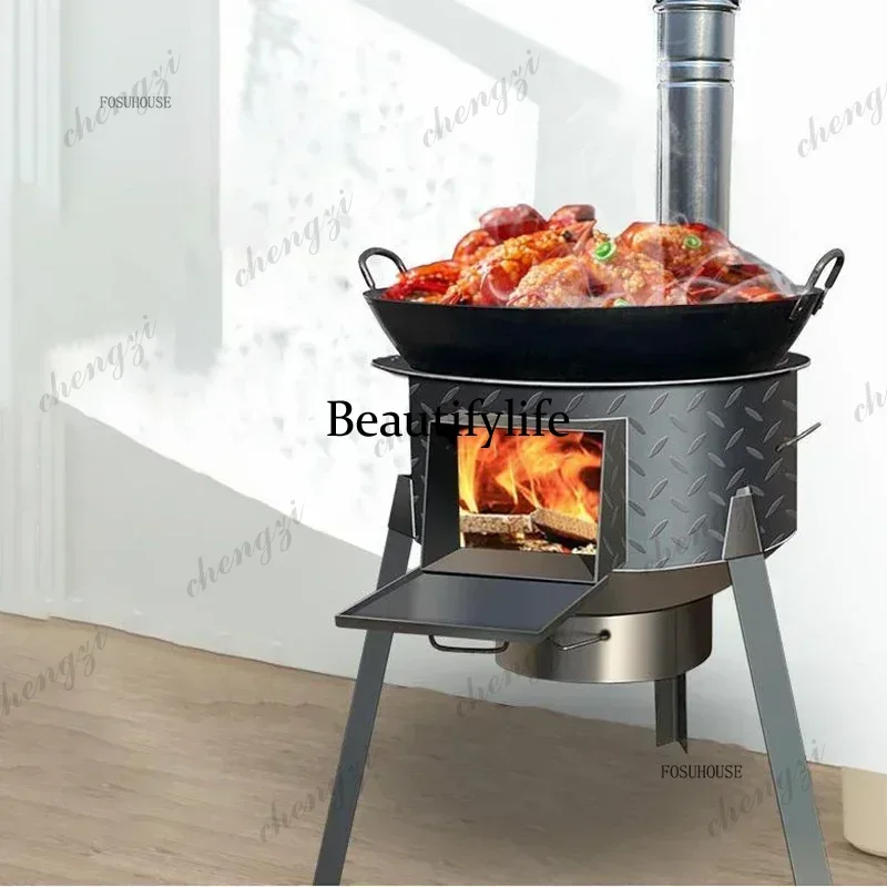 Chimeneas Outdoor Portable Fire Pit Wood Burning Brazier Stove for Camping Garden Heating Compact BBQ Grill Stand a95