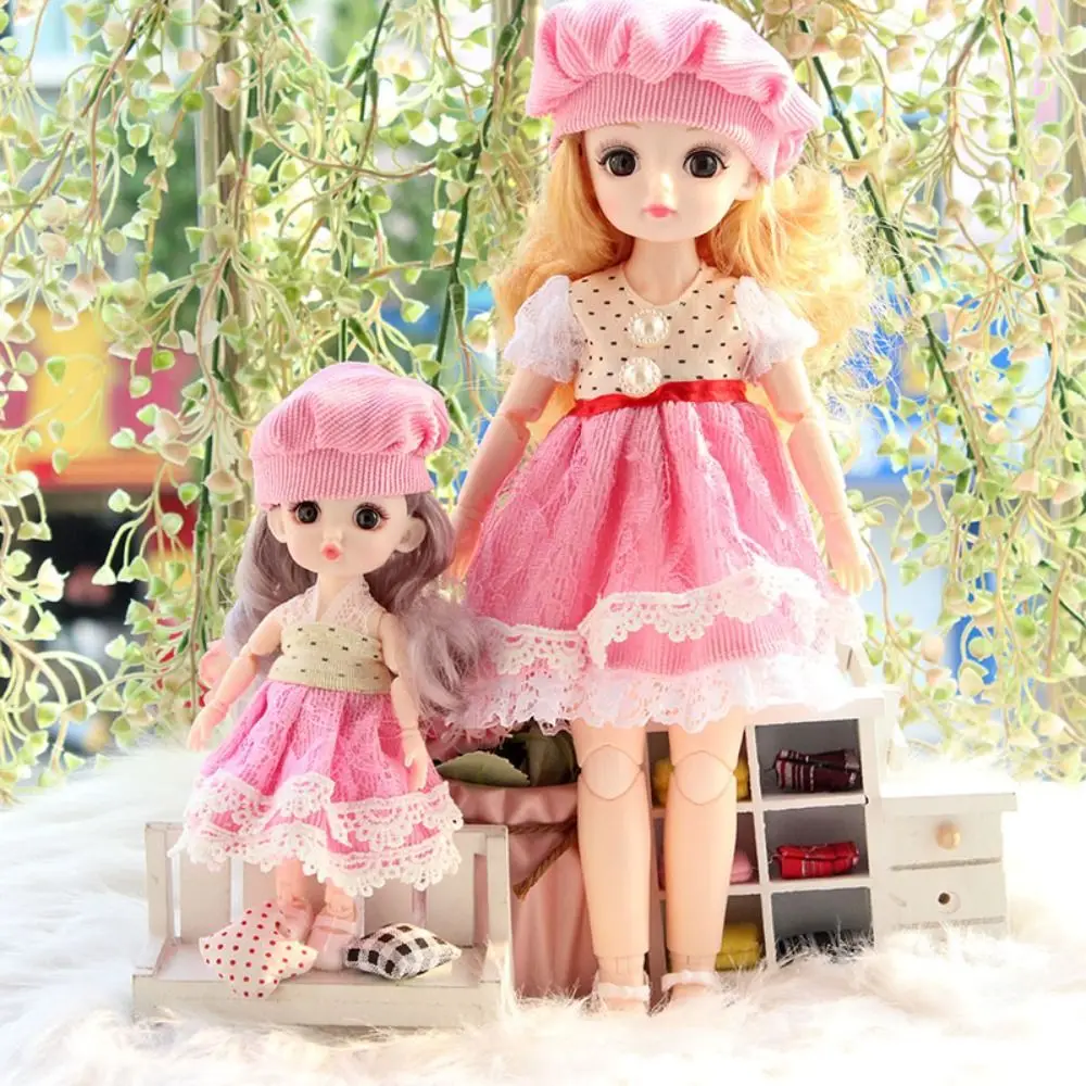 Mini ทรงกลม Joint 30 ซม.อะนิเมะตุ๊กตา Bjd Dress Up 3D ตา 1/6 ตุ๊กตา Bjd ที่มีสีสันพร้อมเสื้อผ้าบานพับตุ๊กตาของขวัญวันเกิด
