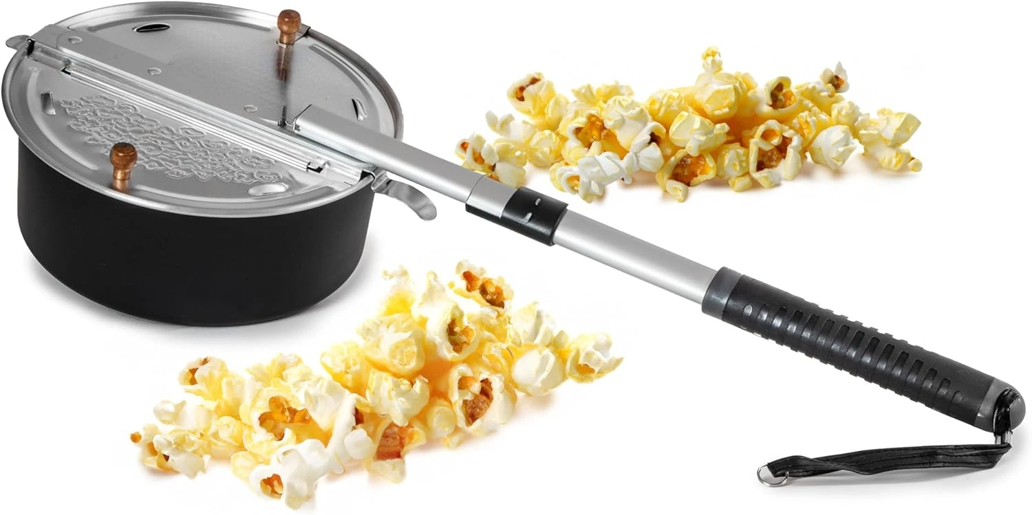 

Campfire Popcorn Popper Starter Kit - The Original Whirley Pop Open Fire Popcorn Popper With Popcorn Kit