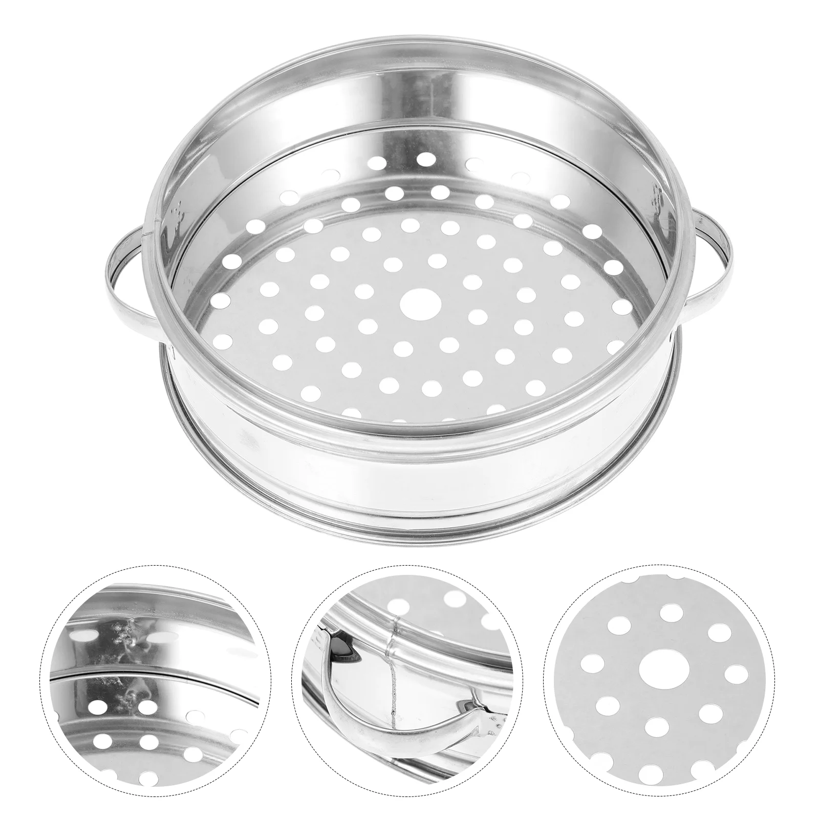 Stainless Steel Steamer Pot Multi-Function Grid Round Thicken Food Steaming Basket Kitchen Cooking Accessory