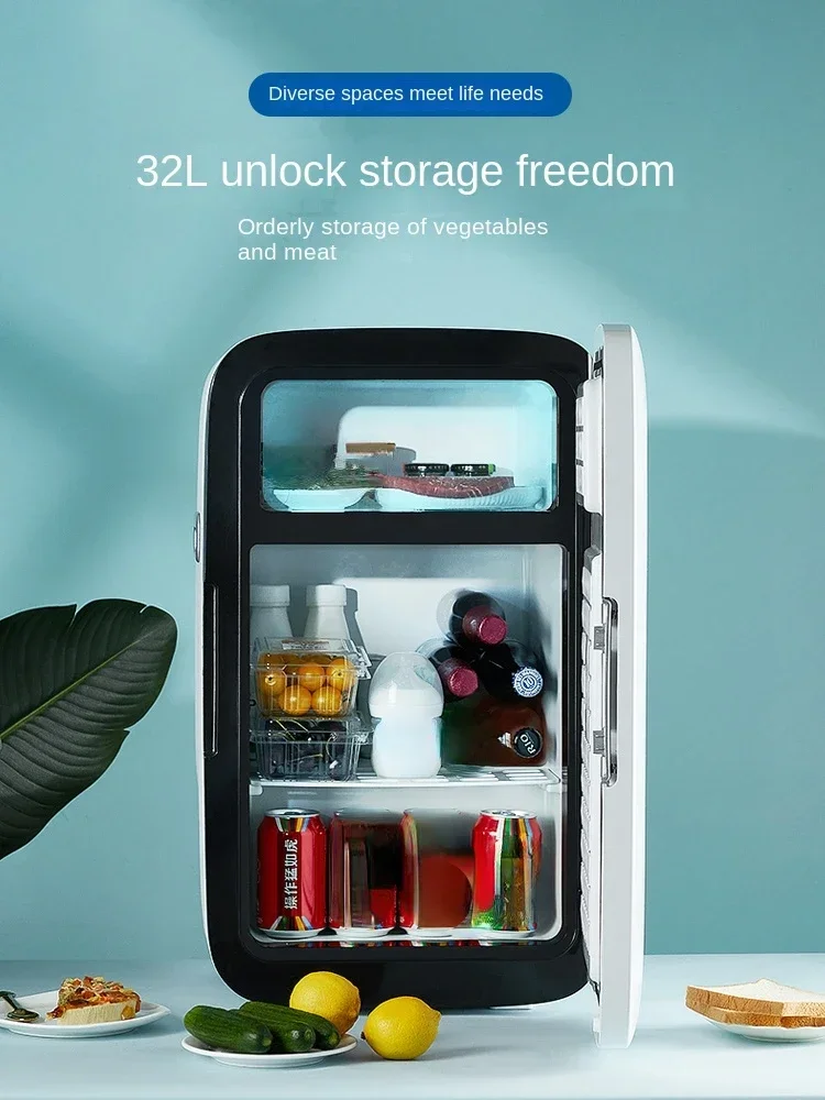 K32 Compressor Mini Refrigerator Small Household Freeze Storage Dormitory Energy-Saving Refrigeration