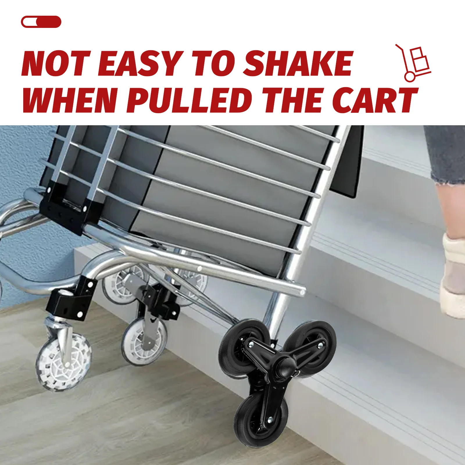 Stair Climbing Cart Accessories Shopping Trolley Caster Wheel Triangle Wheels Laundry Casters Office