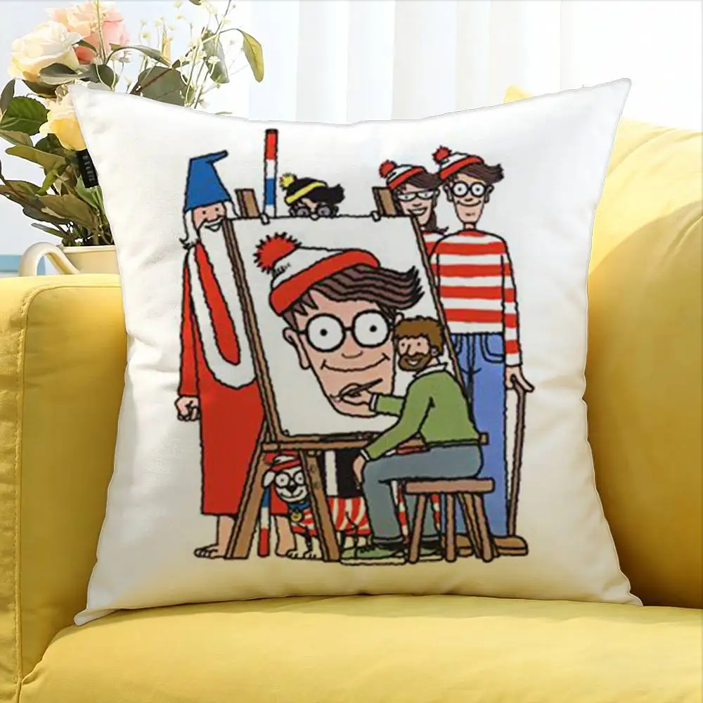 Game Wheres W-WallyS Waldo World Various Sizes Square Pillow Case For Car Home Bedchamber Decor