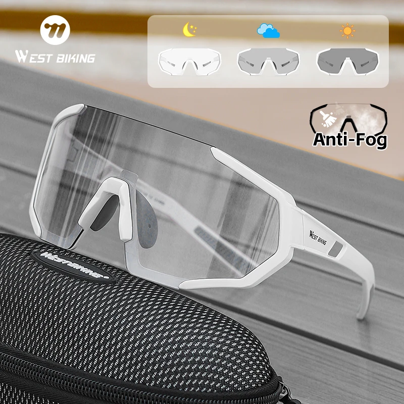 

WEST BIKING велосипедные очки противотуманные фотохромные велосипедные очки в большой оправе UV400 солнцезащитные очки повседневные очки для вождения очки
