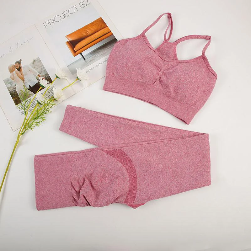 Pantaloni da palestra push up fitness imposta leggings senza cuciture per abbigliamento sportivo autunnale da donna