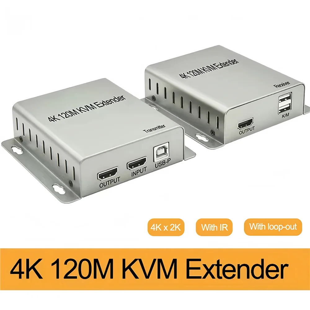 4K 120M HDMI USB KVM Extender Via Cat5e/6 Rj45 Cable Transmit HDMI Audio video USB signal to RJ45 Support Mouse Keyboard