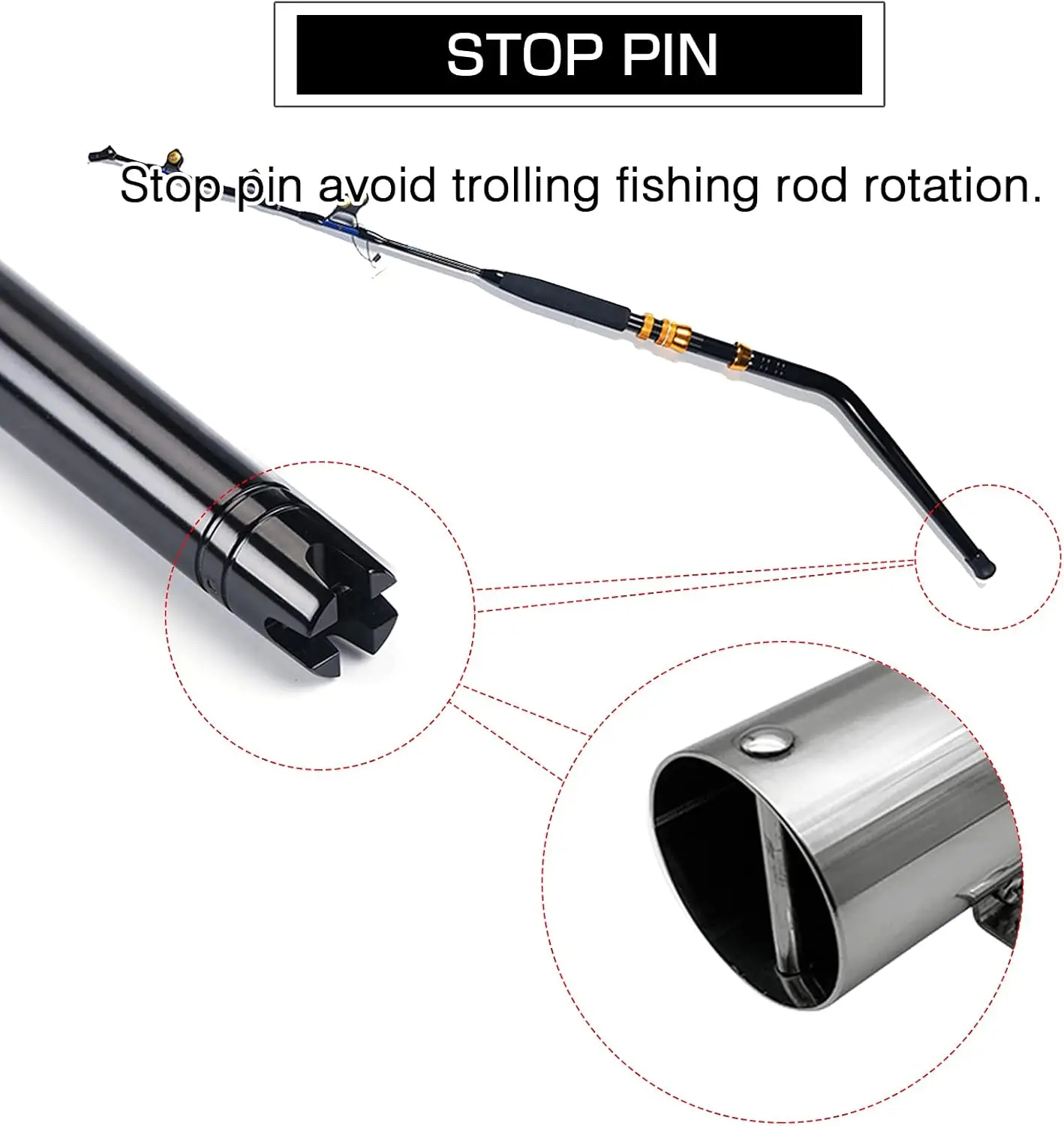 جدار فولاذي مقاوم للصدأ قضيب حامل الصيد الفولاذ جبل قضيب حامل البحرية الجانب قارب القطب أصحاب كاياك المياه المالحة المياه العذبة #5