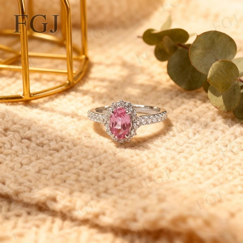 

Oval Shape Custom Ring Ruby Columbia Sapphire Padparadscha 925 Sterling Silver Top Quality For Wedding Christmas Party Jewelry