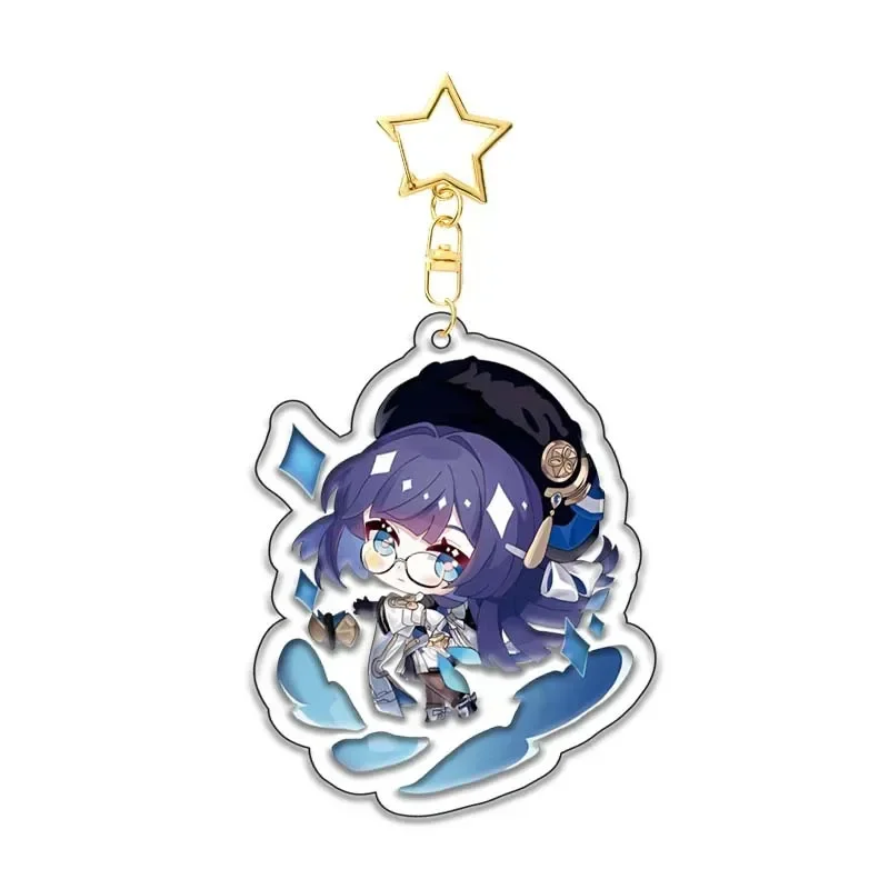 Game Honkai Star Rail Keychain Cute Figure Dan Heng March 7th Sampo Gepard Himeko Pendant Car Key Ring Jewelry Accessories Gift