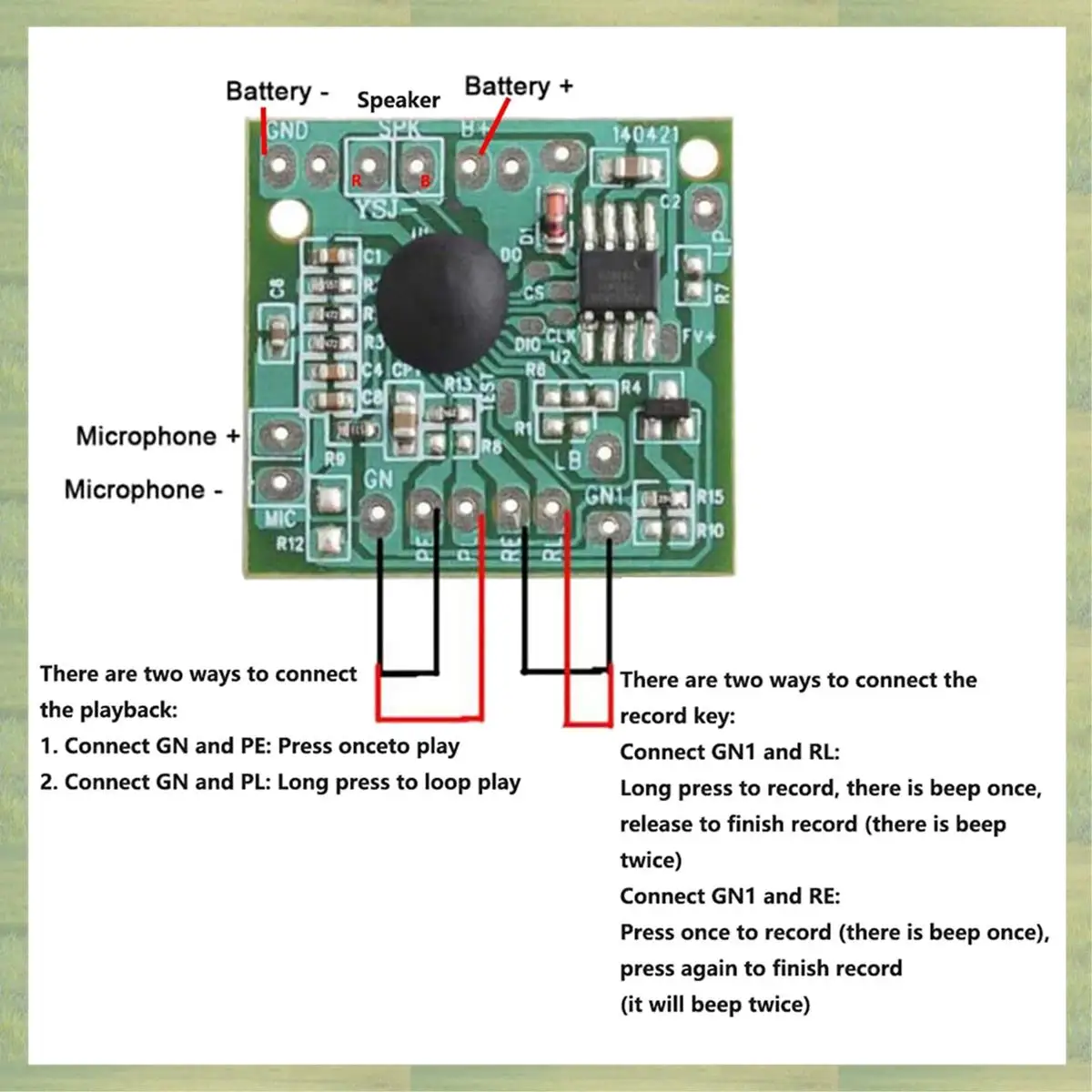 N15R-10PCS 30S Seconds Voice Playback Board Electronic Greeting Card Recorder Sound Module Chip Music Talking Recordable