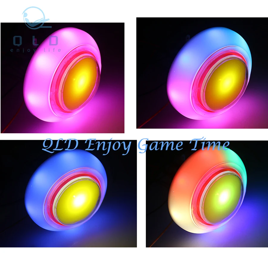 

65 мм 75 мм 90 мм мигающий свет DC12V красочный светодиодный кнопочный микропереключатель для аркадного коготь-крана торгового автомата DIY